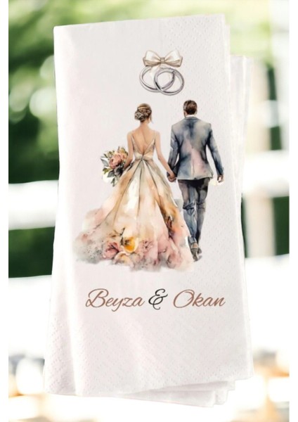 Kişiye Özel Söz, Nişan, Kına, Düğün Konsept Baskılı Sunum Peçetesi 20’li