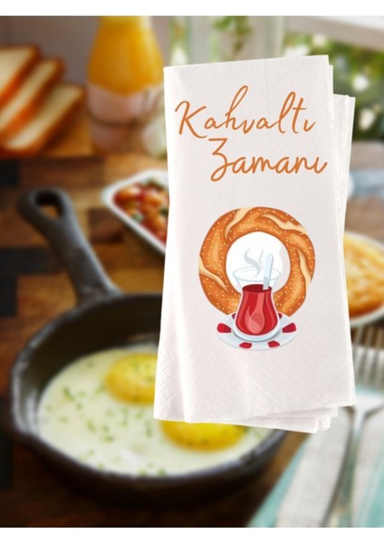 Kahvaltı Temalı Baskılı Konuşan Peçete 20 Adet