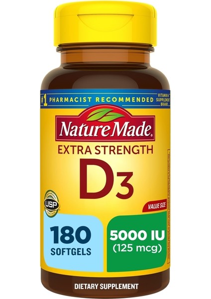 Extra Strength Vitamin D3 5000 Iu 125 Mcg 180 Softgels