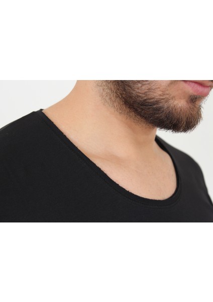 Erkek Long Fit Tişört - Long Tişört - Long Kesim Tişört - Oval Kesim Long Tişört - Uzun Kesim Erkek Tişört - Erkek Longline Tişört