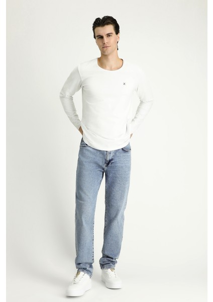 Bisiklet Yaka Slim Fit Dar Kesim Pamuklu Sweatshirt fiyatları