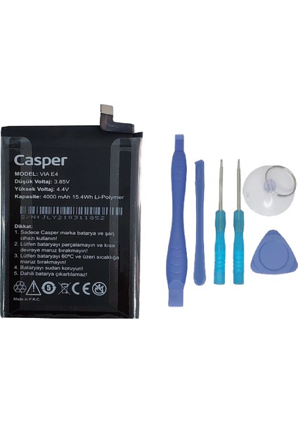 Casper Via E4 Batarya Pil Sıfır Orijinal + TAMİR SETİ