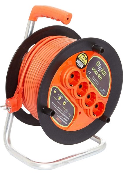 Makaralı Uzatma Kablosu 3 * 1.5mm² 20 Mt. Turuncu Kablo
