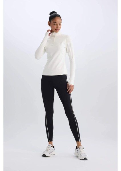 Fit Standart Fit Dik Yaka Fermuarlı İçi Yumuşak Tüylü Sporcu Uzun Kollu Tişört fiyatları