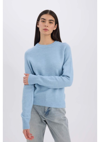 Regular Fit Bisiklet Yaka Basic Düz Soft Touch Yumuşak Triko Kazak D8678AX25SP fırsatları