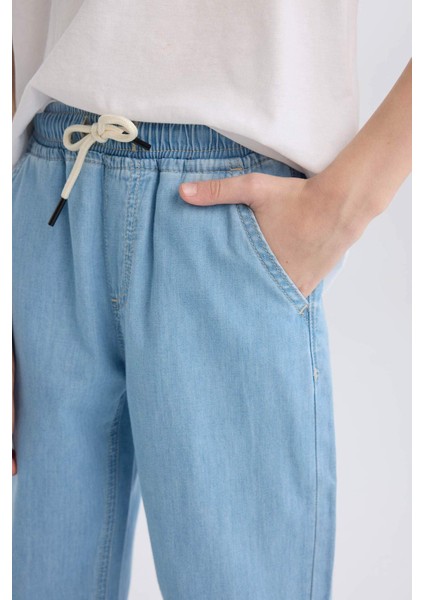 Erkek Çocuk Straight Fit Düz Paça Basic Düz Jean Pantolon B5740A825SM
