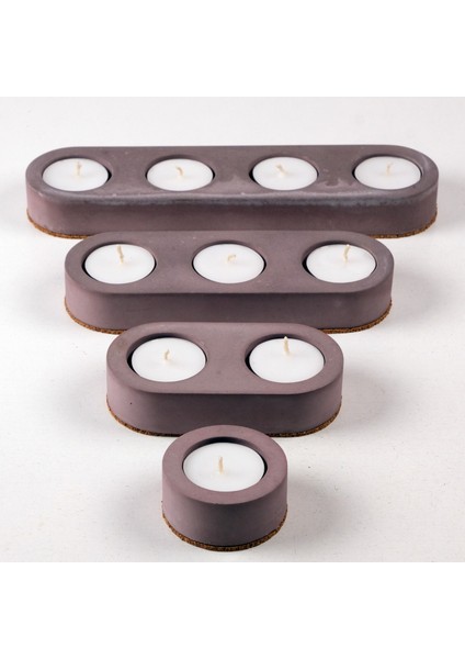 Inytium Serisi Dekoratif Mürdüm Renk Beton Tealight Mumluk (Tealight !) indirimleri