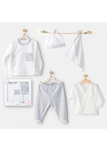 Newborn Wawa Boys 5'li Hastane Çıkış Seti White