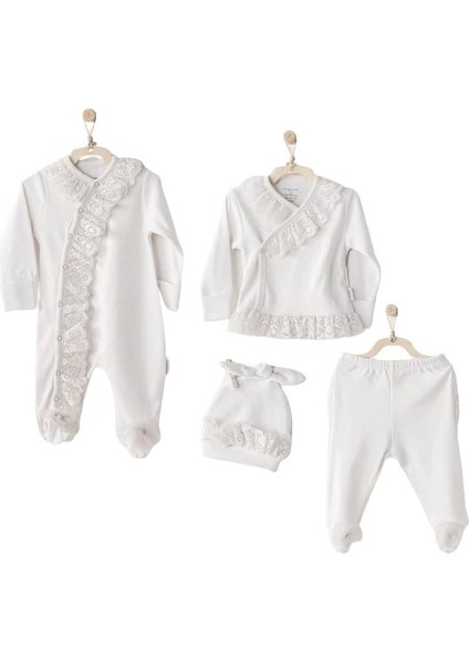 Chic Girl 4 Parça Hastane Çıkışı Ekru