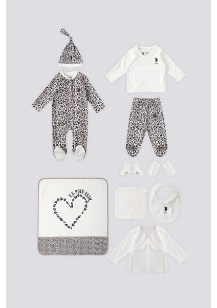 Kız Bebek 10'lu Zıbın Seti Krem