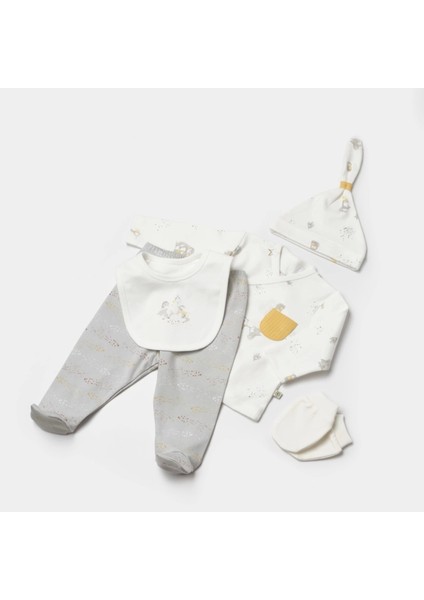 5 Parça Hastane Çıkış Seti Ekru Gri fiyatları