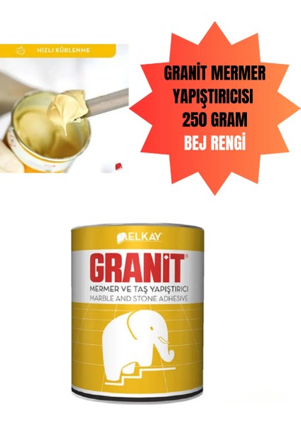 Elkay Granit Mermer Yapıştırıcı 250 Gram Bej