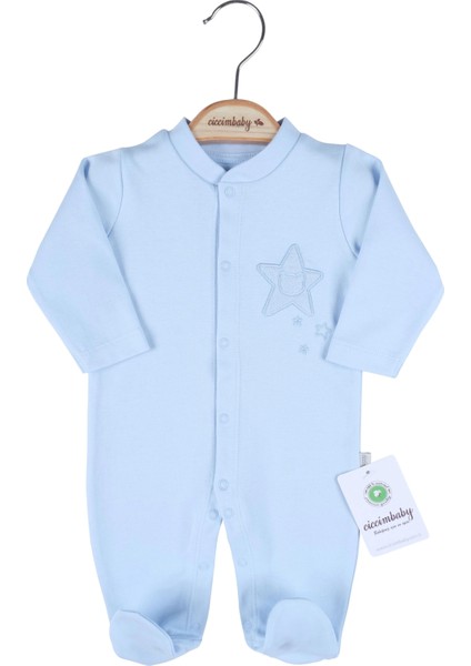 Yıldızlı Ayıcık Patikli Tulum Mavi