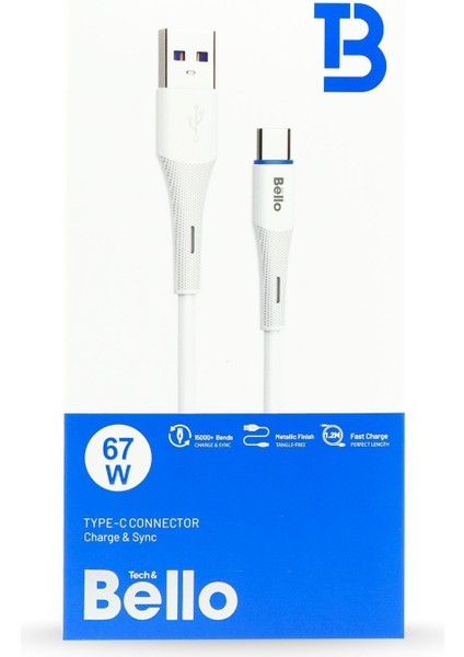 USB Hızlı Şarj Data Kablosu 67W 1.2m Ba-01 67W modelleri