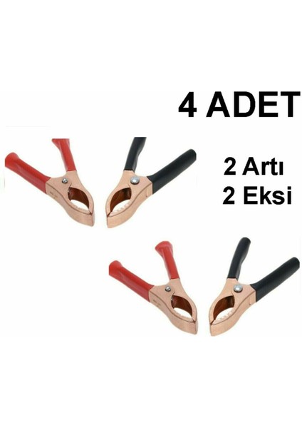 Maşası Lüx 4 Adet 2 Takım Mini Akü Takviye Maşa 2 Artı 2 Eksi