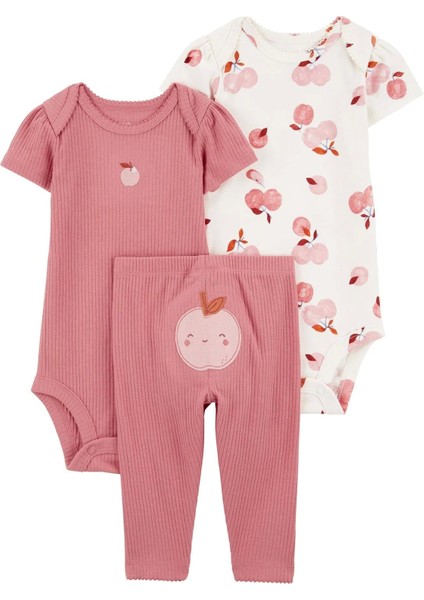 Kız Bebek Body Pantolon Set 3'lü Paket Renkli