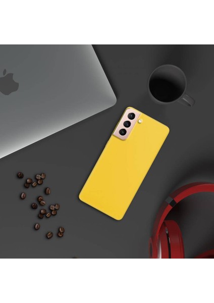 Samsung Galaxy S22 Plus İnce Mat Silikon Kılıf Sarı modelleri