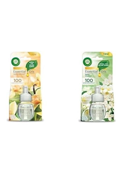 Wick Elektrikli Oda Kokusu Yedek Şişe Vanilya ve Air Wick Elektrikli Oda Kokusu Yedek Şişe Bahar Çiçekleri