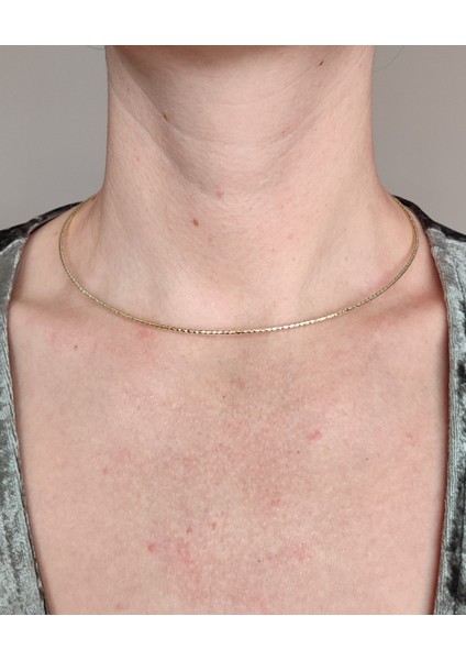 Gold Renkli Choker Kolye