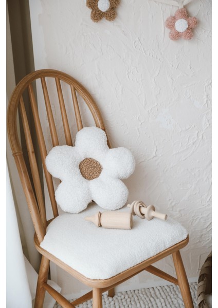 Teddy Beyaz Papatya Yastık