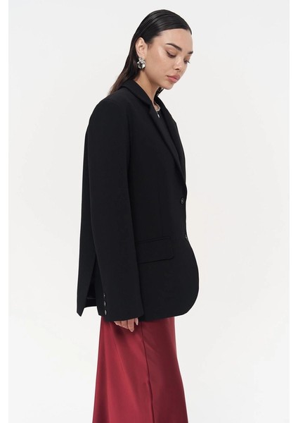 Allbucks Mai, Emma Dikiş Detay Siyah Blazer ABMAI0012