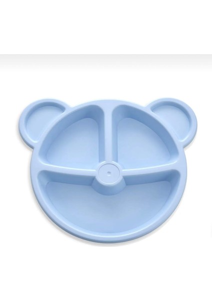Mavi Ayıcık Şekilli | Figürlü Çocuk Tabağı Mama Kabı Mama ve Yemek Tabağı Çocuk Beslenme Kabı
