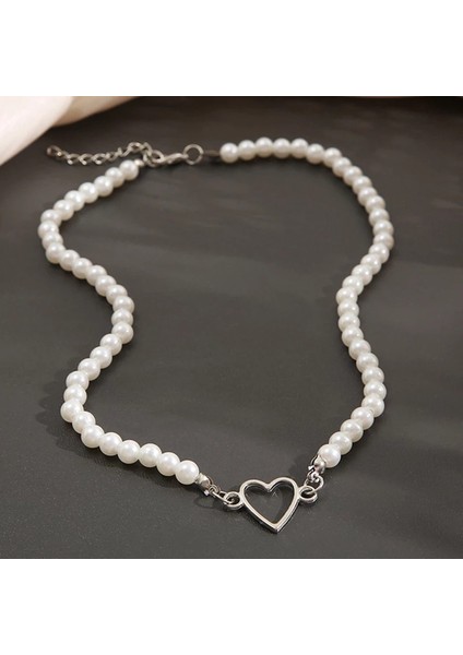 Incili Kalp Choker Kolye