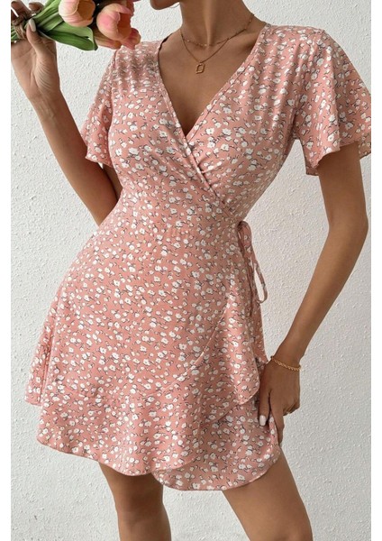Pembe Yazın Rüyası Mini Elbise E-5503