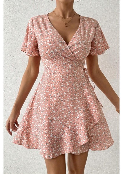 Pembe Yazın Rüyası Mini Elbise E-5503