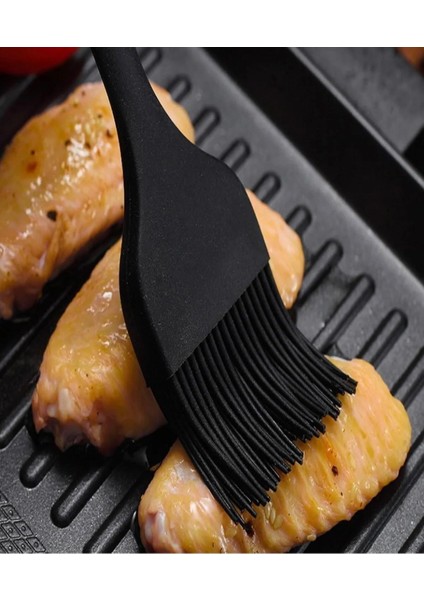 6 Parça Silikon Yanmaz Yapışmaz Mutfak Pasta Silikon Fırçası Kaşık Bıçak Siyah Spatula Seti fırsatları