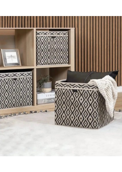 Bohe Çok Amaçlı Raf Düzenleyici Dekoratif Kutu Dolap Organizer Baza Altı Hurç 30 x 30 x 30