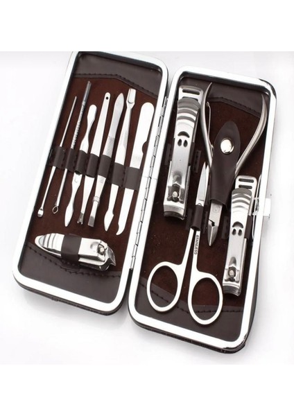Profesyonel 12 Parça Çok Fonksiyonlu Manikür ve Pedikür Tırnak Seti Makyaj Seti Ayak Bakım Seti