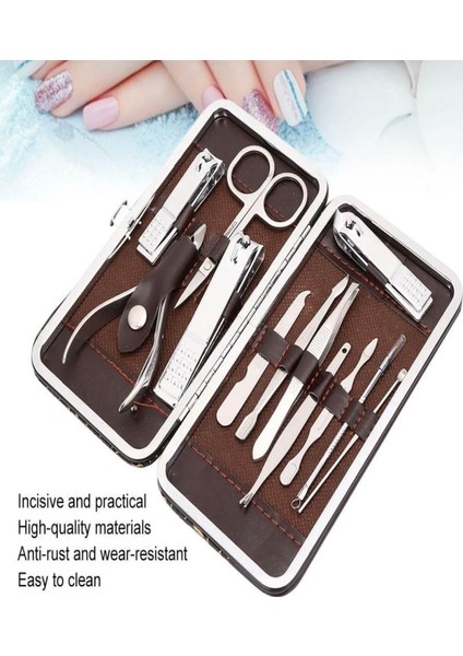 Profesyonel 12 Parça Çok Fonksiyonlu Manikür ve Pedikür Tırnak Seti Makyaj Seti Ayak Bakım Seti modelleri