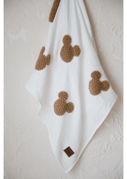 Pamuk Dört Kat Müslin Teddy Desenli Unisex Ekru Bebek Battaniyesi – Yumuşak, Nefes Alabilen ve Hassas Cilt Dostu modelleri