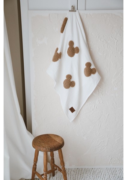 Pamuk Dört Kat Müslin Teddy Desenli Unisex Ekru Bebek Battaniyesi – Yumuşak, Nefes Alabilen ve Hassas Cilt Dostu indirimleri