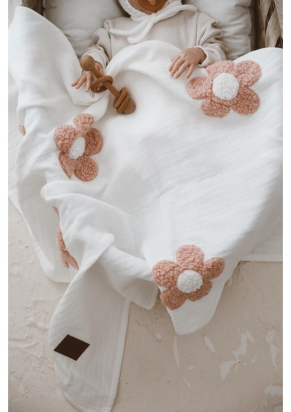 Teddy- Dört Kat Müslin Pudra Papatya Battaniye fiyatları