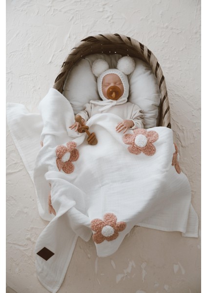 Teddy- Dört Kat Müslin Pudra Papatya Battaniye fırsatları