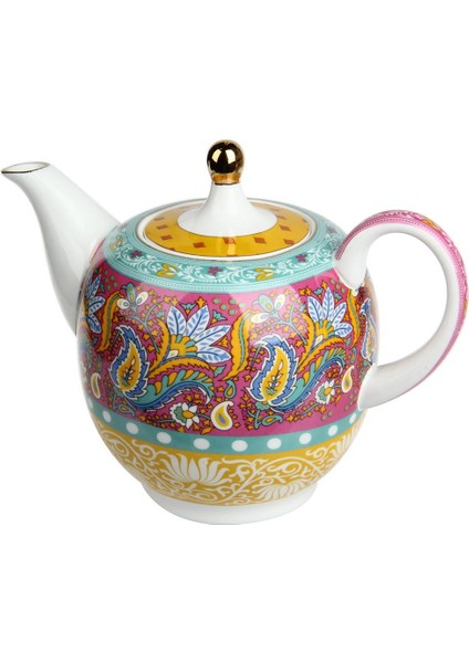 Lucky Art Eliana Bone China Desenli Porselen Çaydanlık 1300 ml Lyhd 597