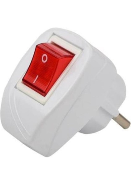 Anahtarlı Topraklı Erkek Fiş Açma Kapama Anahtarı Işıklı