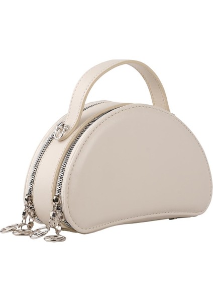 2 Gözlü Şık Çapraz Kadın El ve Omuz Çantası Bej modelleri