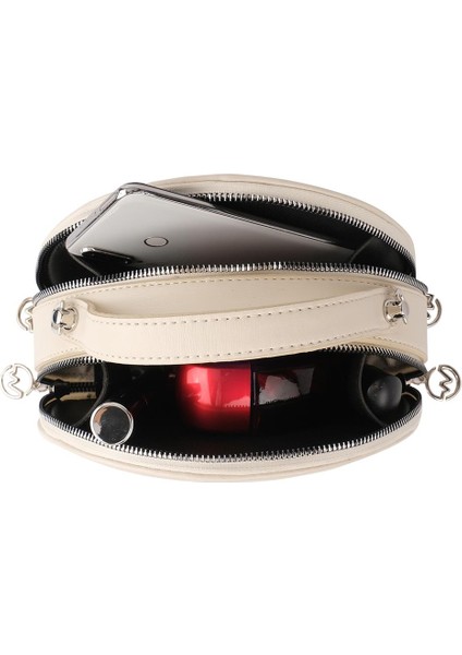 2 Gözlü Şık Çapraz Kadın El ve Omuz Çantası Bej indirimleri