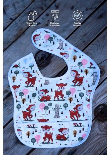 Karaca Desenli 2'li Sıvı Geçirmez Kolsuz Bebek Mama Önlüğü 0-12 Ay fiyatları