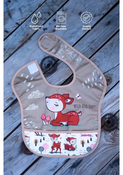 Karaca Desenli 2'li Sıvı Geçirmez Kolsuz Bebek Mama Önlüğü 0-12 Ay modelleri