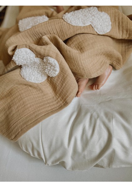 Teddy- Dört Kat Müslin Kahve Souris Battaniye