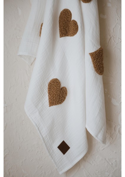 Teddy-Dört Kat Müslin Kalp Battaniye indirimleri