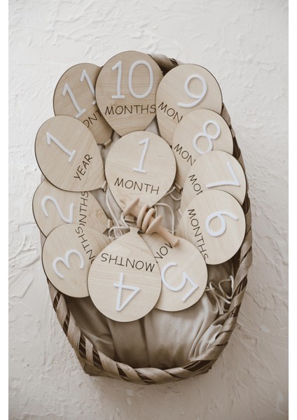 Ahşap Balon Bebek Anı Kartları 1mounth- 1year indirimleri