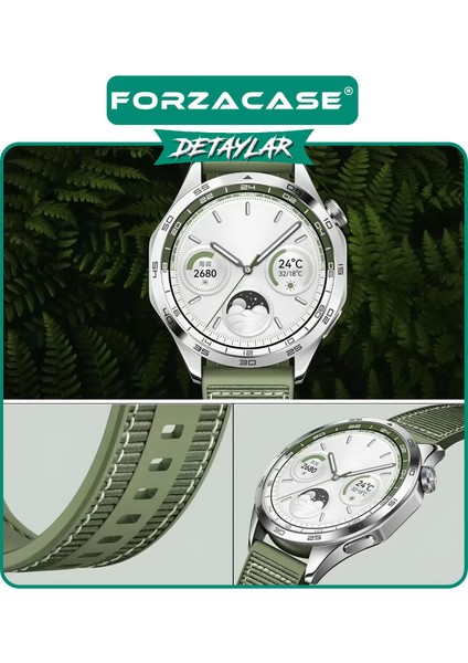 Huawei Watch Gt Sport Active Classic ile Uyumlu Kumaş Görünüm Silikon Kordon Kayış - FC910 fiyatları