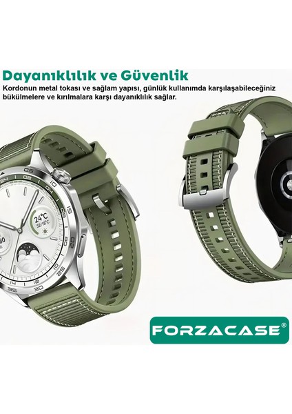 Huawei Watch Gt Sport Active Classic ile Uyumlu Kumaş Görünüm Silikon Kordon Kayış - FC910 indirimleri
