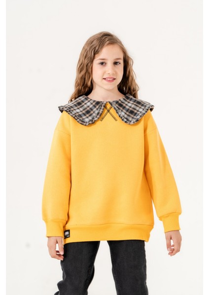 Yaka Detaylı Üç Iplik Kız Sweat 4531