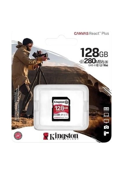 Kıngston 128GB React+ SDR2V6/128GB Sdxc Hafıza Kartı